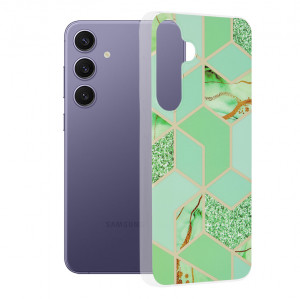 Husa Samsung Galaxy S24 Plus din silicon, Techsuit Marble - Verde