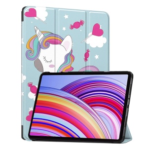 Husa tableta pentru Xiaomi Redmi Pad Pro / Redmi Pad Pro 5G / Poco Pad, SKYDDAR INNOVATION, cu suport Multi-Unghi si functie Sleep/Wake, FoldPro, Unicorn, set cu sticker