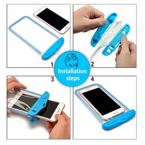 Husa Universala pentru Telefon 6.5", Waterproof Case Techsuit - Negru - Img 5