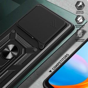 Husa Xiaomi Poco F6 cu inel magnetic si protectie camera Skyddar CamShield - Roz - Img 11