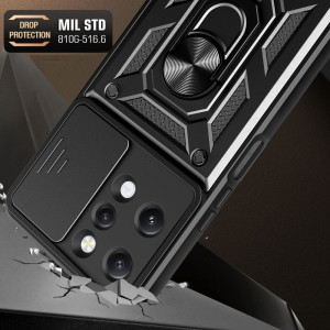 Husa Xiaomi Redmi 12 cu inel magnetic, Techsuit CamShield - Negru - Img 3