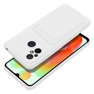 Husa Xiaomi Redmi 12C din silicon Suport Card, set cu sticker, Cards Case, Alb - Img 3
