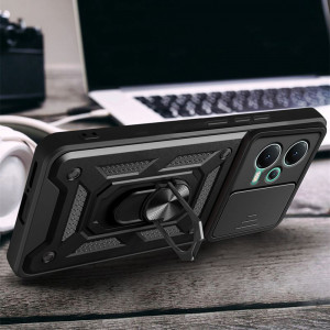 Husa Xiaomi Redmi Note 12 Pro+ cu inel magnetic, Techsuit CamShield - Negru - Img 5