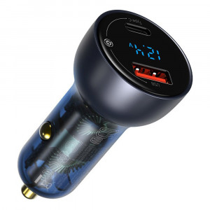 Incarcator Auto Type-C PD65W, USB QC4.0, Baseus (CCKX-C0G) - Gri - Img 1