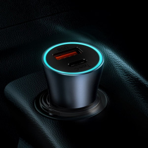 Incarcator auto USB-A, USB-C, 40W cu cablu USB la Type-C, Baseus (TZCCJD-0G) - Gri inchis - Img 2