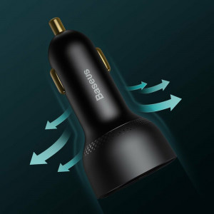 Incarcator Auto USB, Type-C, 100W, 5A + Cablu Type-C to Type-C - Baseus (TZCCZX-01) - Black - Img 3
