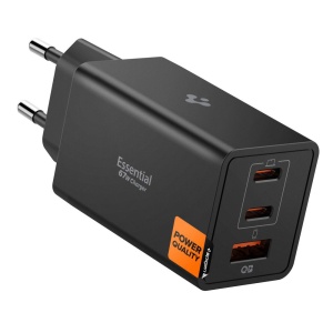Incarcator pentru Priza, USB, 2x Type-C, 67W, Fast Charging, Quantum Boost - Spigen Essential EE673EU (ACH09458) - Black