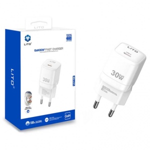 Incarcator pentru Priza, USB-C, 30W, Lito LC11, Alb