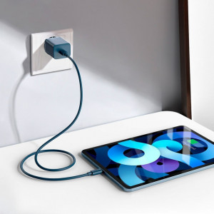 Incarcator priza Super Si cu cablu Type-C la Lightning, PD, 20W, Baseus (TZCCSUP-B03) - Albastru - Img 2