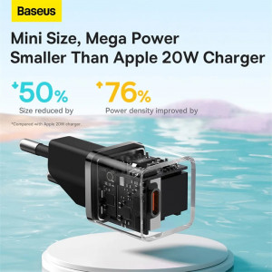 Incarcator Type-C, Fast Charging, GaN, 20W - Baseus (CCGN050102) - White - Img 5