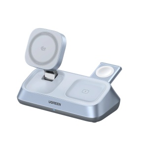 Incarcator Wireless 3in1, MagSafe, Fast Charging, Qi2, for iPhone, AirPods, Apple Watch, 25W, Ugreen W711, Blue