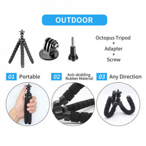 Kit accesorii GoPro / Sony Action Camera / Xiaomi Yi 216in1, Techsuit (CAL38) - Negru - Img 5