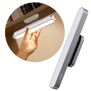 Lampa Birou LED cu Reglaj Stepless, Lumina Calda-Neutra 3000K–5000K, Acumulator 1800mAh, Prindere Magnetica, Baseus Pro DGXC, Gri