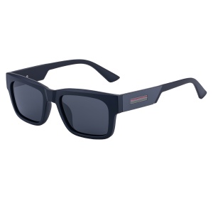Ochelari de Soare Barbati, Protectie UV, Stil Square, set cu sticker, Model 8491, Negru mat