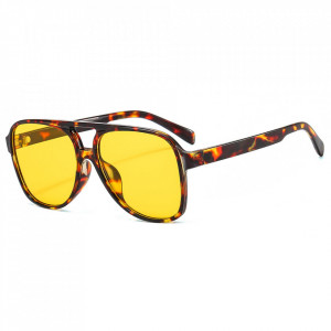 Ochelari de soare Unisex cu protectie UV (98061), Techsuit - Galben / Leopard - Img 1