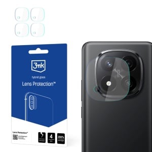 [Pachet 4x] Folie camera pentru Xiaomi Redmi Note 14 Pro+ 5G, 3mk Lens Protection, Transparenta