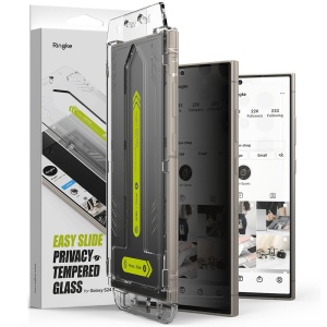 [Pachet x2] Folie sticla Samsung Galaxy S24 Ultra, Claritate si Protectie Maxima, Strat Oleofobic Anti-Amprenta, Ringke Easy Slide - Transparenta