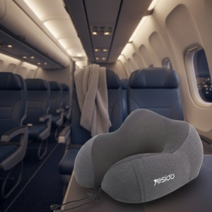 Perna cervicala, Spuma cu memorie, Suport 360, Design ergonomic, Yesido, Negru - Img 2
