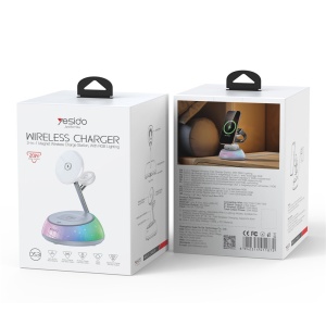 Statie de incarcare wireless 3in1, MagSafe, Lumini RGB, 20W, Yesido, Negru - Img 7
