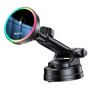 Suport auto, Incarcare wireless 15W, Prindere magnetica, Bord si ventilatie, Yesido, Negru