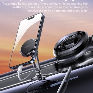 Suport auto magnetic, Bord, 4 Magneti, Zinc si Silicon, Yesido, Negru - Img 4