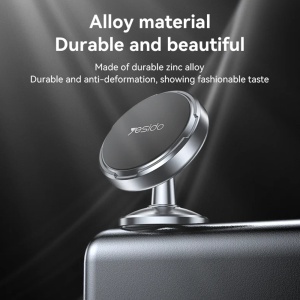 Suport auto telefon, Magnetic, Bord, Rotire 360, Aliaj zinc, Yesido, Negru - Img 2