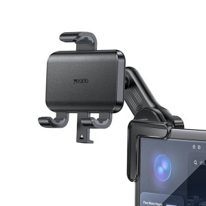 Suport auto telefon, Montare display bord, Gravitational, Rotatie 360, Yesido, Negru - Img 1