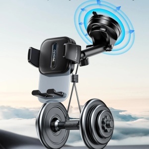 Suport auto telefon, Ventuza bord si parbriz, Brat telescopic, Rotatie 360 grade, Yesido, Negru - Img 5