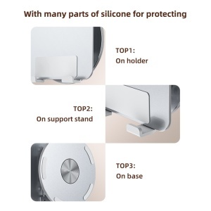 Suport tableta, Rotire 360 grade, Compatibilitate 4.5-13 inch, Aluminiu, Yesido, Argintiu - Img 2