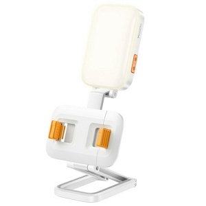 Suport telefon birou, Lumina LED RGB, Baterie 1000mAh, Pliabil, Yesido, Alb