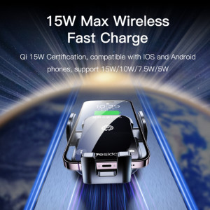 Yesido - Car Holder with Wireless Charging (C197) - for Windshield and Dashboard, 15W - Black - Img 8