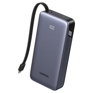 Baterie Externa cu Cablu Incorporat, USB, Type-C, 20000mAh, 45W, Ugreen PB536 - Gri