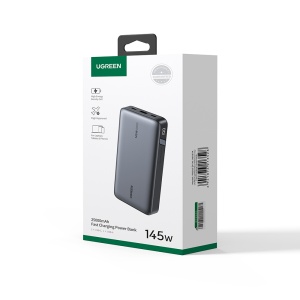 Baterie Externa cu Display Digital, USB, 2x Type-C, 25000mAh, PD3.0, 145W, 5V/3A, Ugreen PB205 - Space Gray - Img 8
