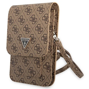 Borseta Universala, Adjustable Strap, Eco-Leather, 2 Large, 4 Small Pocket, Guess Sleeve 4G Triangle Logo, Maro