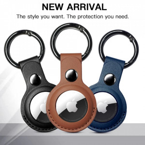 Breloc pentru Apple AirTag din piele, Skyddar Leather Tag - Albastru - Img 4