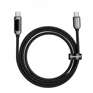 Cablu de date Type-C la Type-C, 100W, 1m, Baseus Display (CATSK-B01) - Negru - Img 3