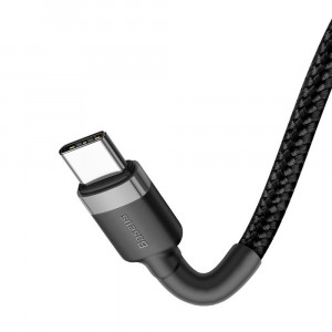 Cablu de Date Type-C la Type-C 480Mbps, PD2.0, 60W, 3A, 1m - Baseus Cafule (CATKLF-GG1) - Black - Img 2