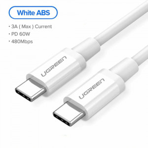 Cablu de Date USB-C la Type-C PD60W, 3A, 2m, Ugreen US264, Alb - Img 2