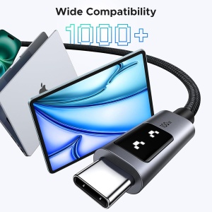 Cablu de Date USB-C la USB-C, 5A, 100W, 0.5m, Ugreen L509 - Space Gray - Img 3