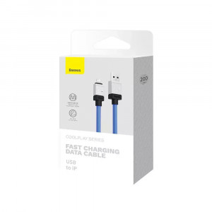 Cablu de Date USB la Lightning Fast Charging, 2.4A, 2m - Baseus CoolPlay Series (CAKW000503) - Blue - Img 7