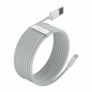 Cablu de Date USB la Lightning, Fast Charging 2.4A, 480Mbps, 1.5m (set 2) - Baseus (TZCALZJ-02) - White - Img 4