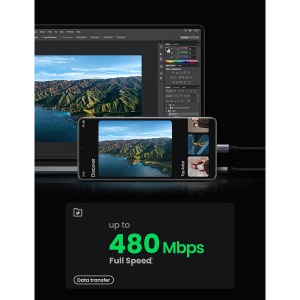 Cablu de Date, USB la Type-C, 3A, 18W, 480Mbps, Fast Charge, 2m, Ugreen US288 - Space Gray - Img 3