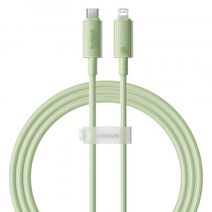Cablu Type-C to Lightning, Fast Charging, 20W, 480Mbps, 2m - Baseus Habitat Series (P10360201631-01) - Natural Green - Img 1