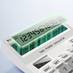 Calculator de birou, Ecran LCD 12 cifre, Functii TAX si Check, Alimentare Duala, Yesido, Argintiu - Img 5
