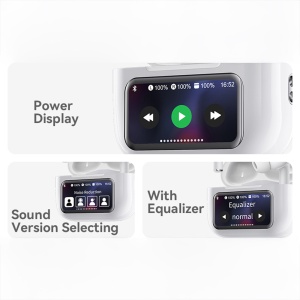 Casti wireless, Bluetooth 5.3, ANC si ENC, Ecran LCD, 360mAh, Yesido, Alb - Img 3