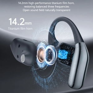 Casti wireless, Open-ear, Bluetooth 5.4, LCD, 14.2mm, Yesido, Negru - Img 7