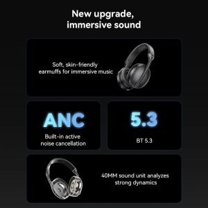 Casti wireless over-ear, Bluetooth 5.3, Noise Reduction, 40mm, 500mAh, Yesido, Negru - Img 2