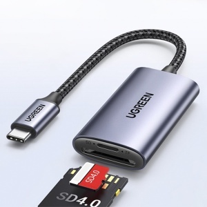 Cititor de Carduri Type-C la TF/SD Card, 5Gbps, 2TB, 15cm, Ugreen CM401 - Gri - Img 2