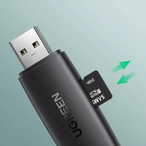 Cititor de Carduri USB/Type-C la SD/TF Card, Plug&Play, 5Gbps, 2TB, Ugreen CM304, Negru - Img 5