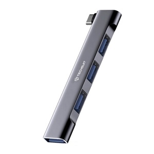 Docking Station USB-C 4in1 – 3x USB 2.0, SKYDDAR INNOVATION, 1x USB 3.0, Transfer Stabil & Compatibilitate Extinsa, ZenithDock H13, set cu sticker, Gri